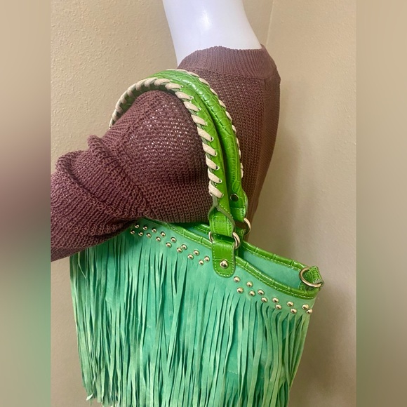 Fringe & Studs Suede Purse - Picture 2 of 13